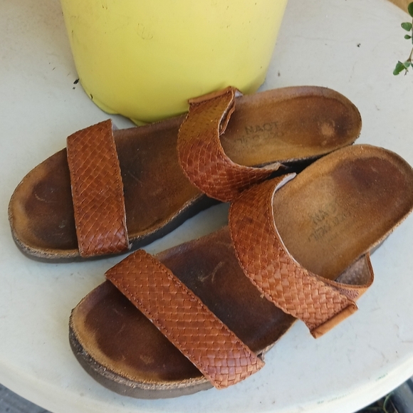 NAOT Brown Leather Women's Sandal - Picture 2 of 4